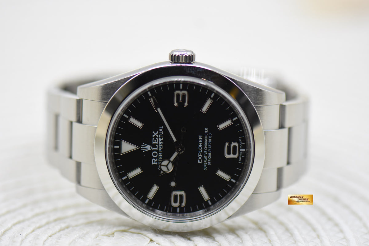 [SOLD] ROLEX OYSTER PERPETUAL EXPLORER 39mm MARK II 369 DIAL STEEL IN BRACELET BLACK 214270 (MINT)