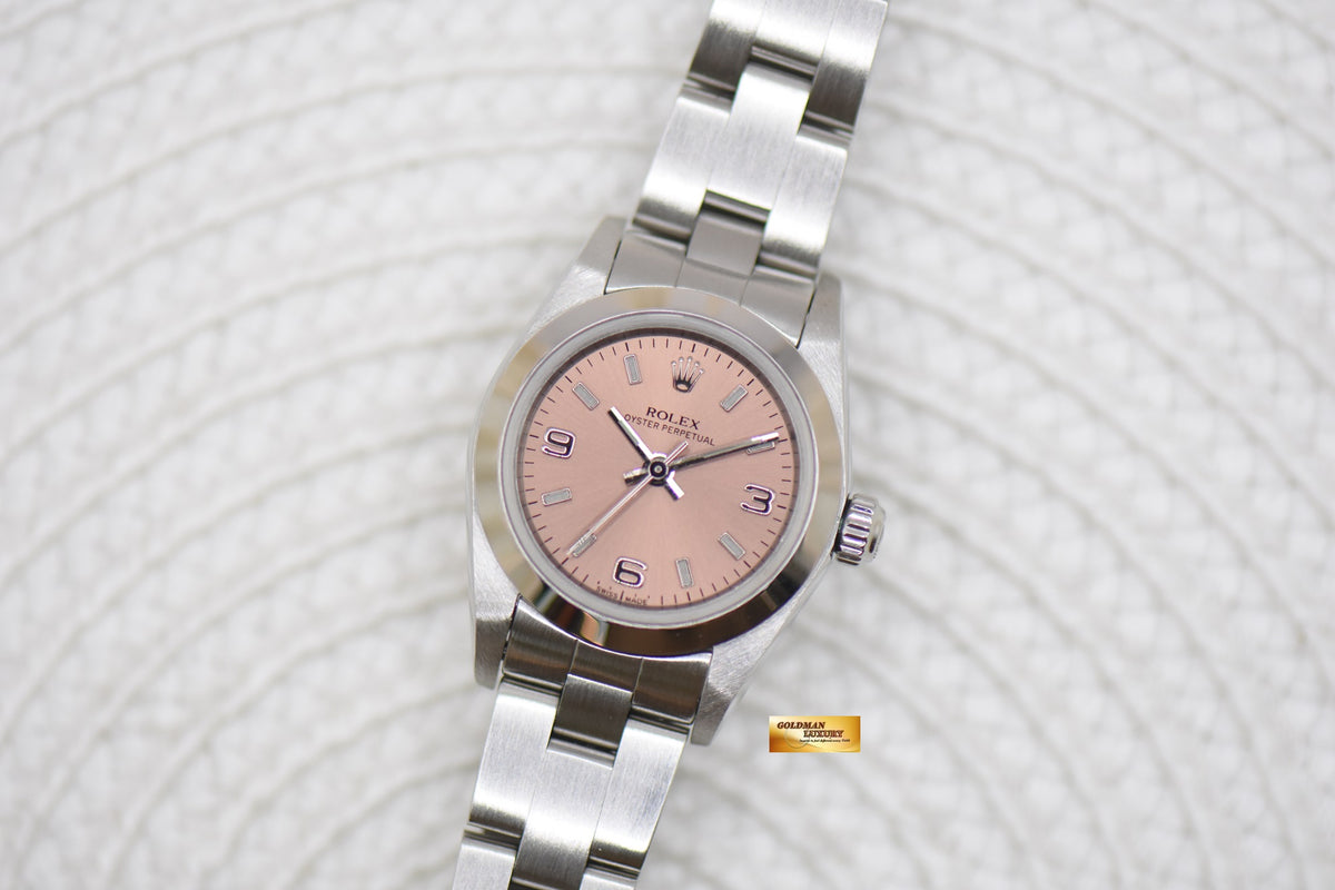 [SOLD] ROLEX OYSTER PERPETUAL 25mm STEEL PINK 76080 (MINT)