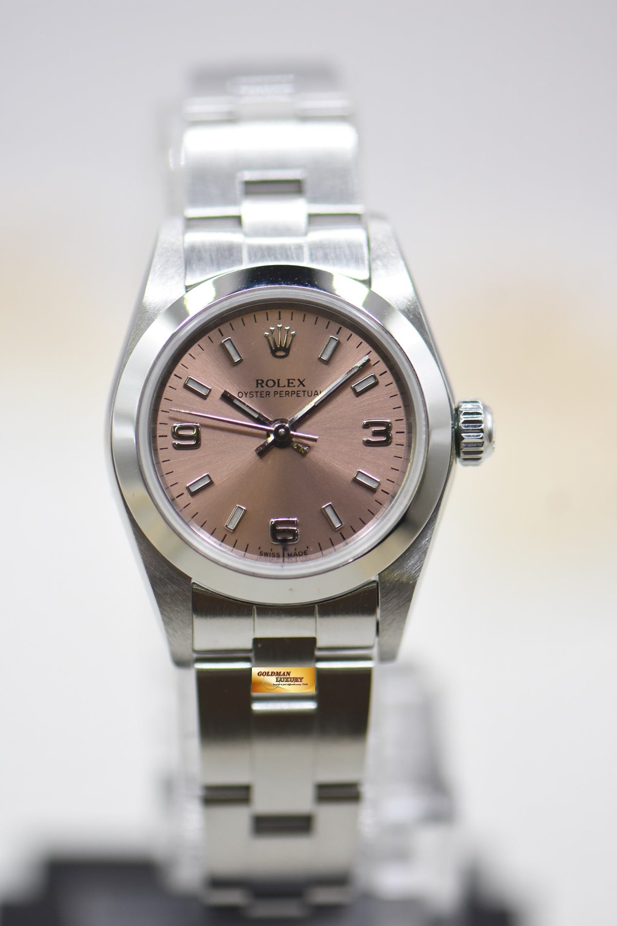 [SOLD] ROLEX OYSTER PERPETUAL 25mm STEEL PINK 76080 (MINT)