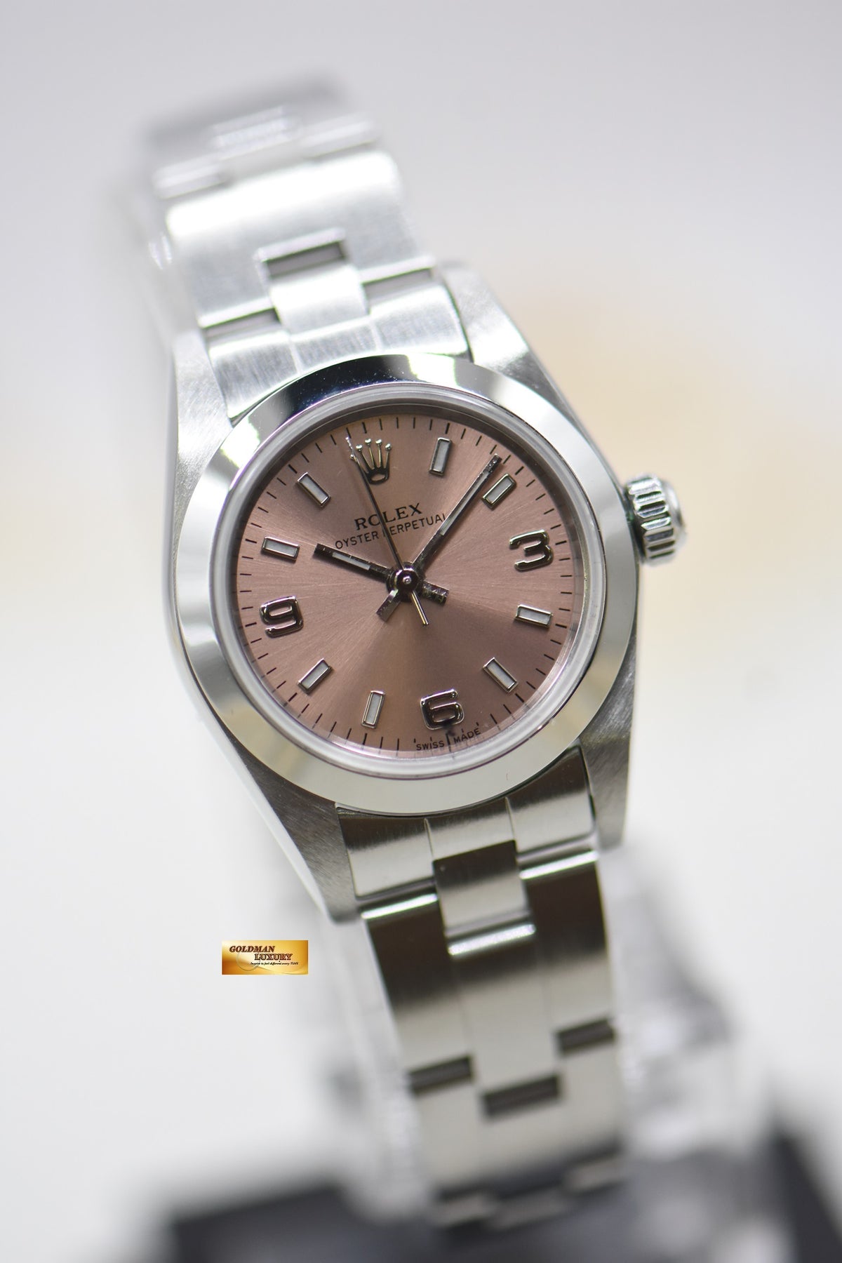 [SOLD] ROLEX OYSTER PERPETUAL 25mm STEEL PINK 76080 (MINT)