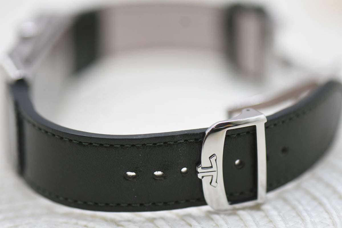 [SOLD] JAEGER Le-COULTRE REVERSO TRIBUTE MONOFACE SMALL SECONDS STEEL LEATHER GREEN MANUAL Q3978430 (LNIB)