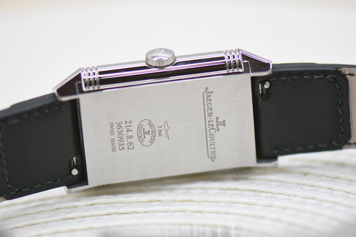 [SOLD] JAEGER Le-COULTRE REVERSO TRIBUTE MONOFACE SMALL SECONDS STEEL LEATHER GREEN MANUAL Q3978430 (LNIB)