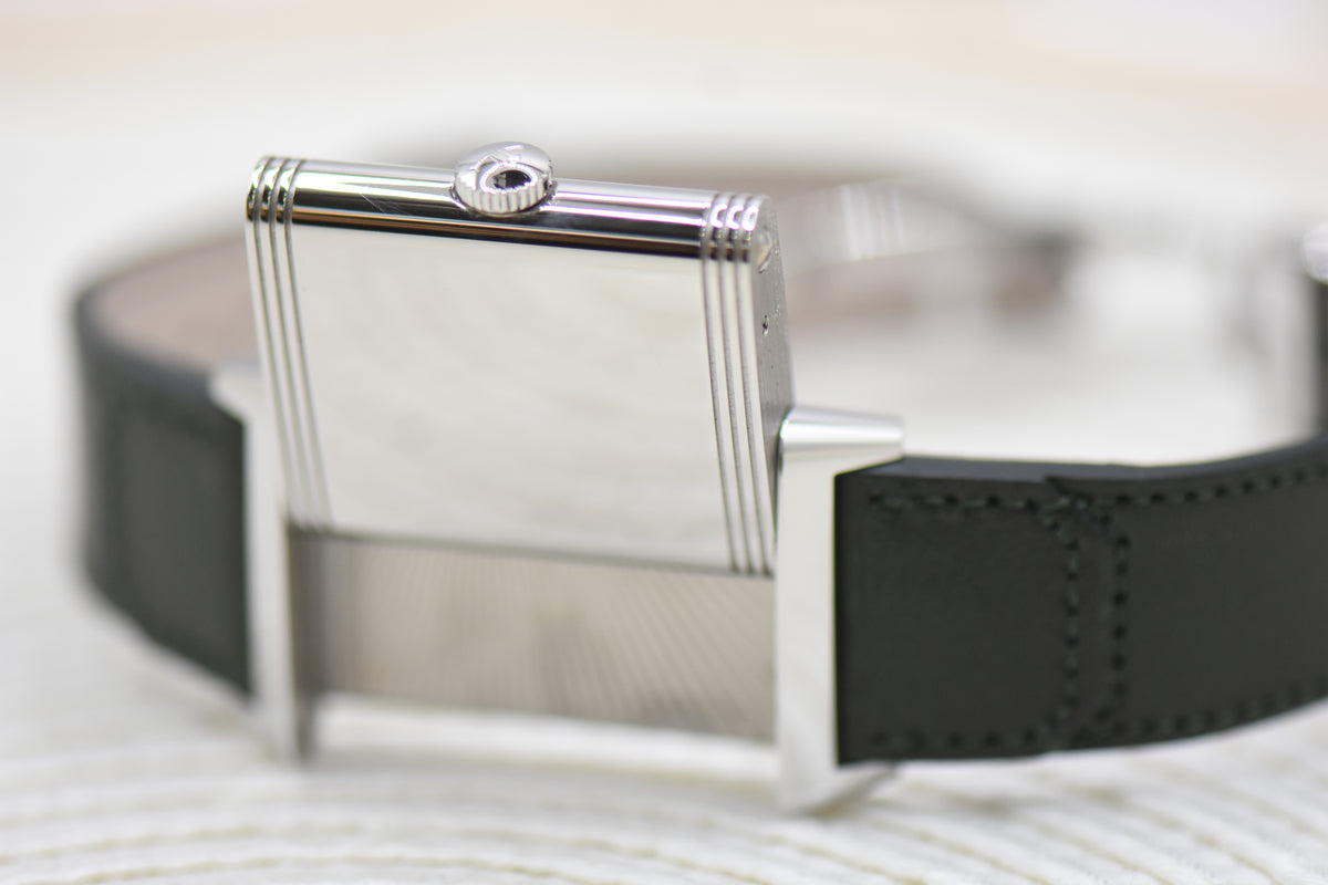 [SOLD] JAEGER Le-COULTRE REVERSO TRIBUTE MONOFACE SMALL SECONDS STEEL LEATHER GREEN MANUAL Q3978430 (LNIB)