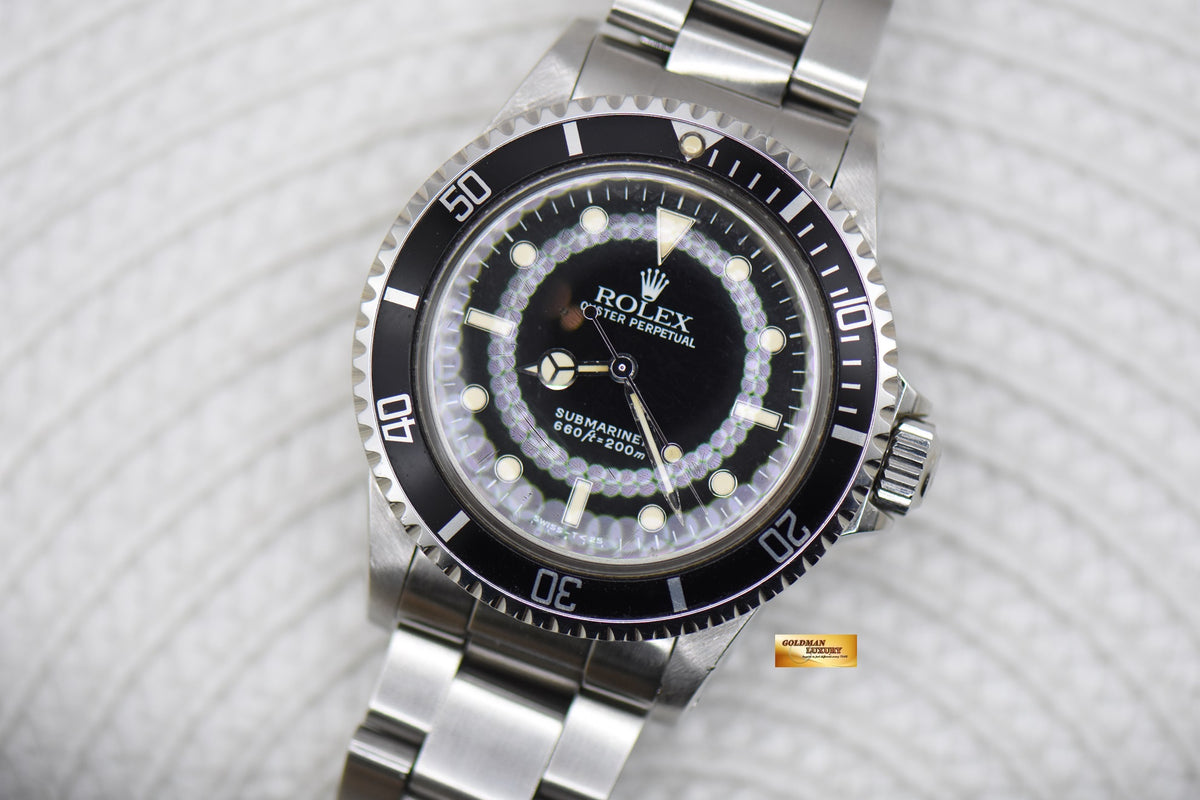 [SOLD] ROLEX OYSTER SUBMARINER NO DATE 40mm STEEL TRITIUM GLOSS AGED “SPIDER” DIAL 5513 (VINTAGE)