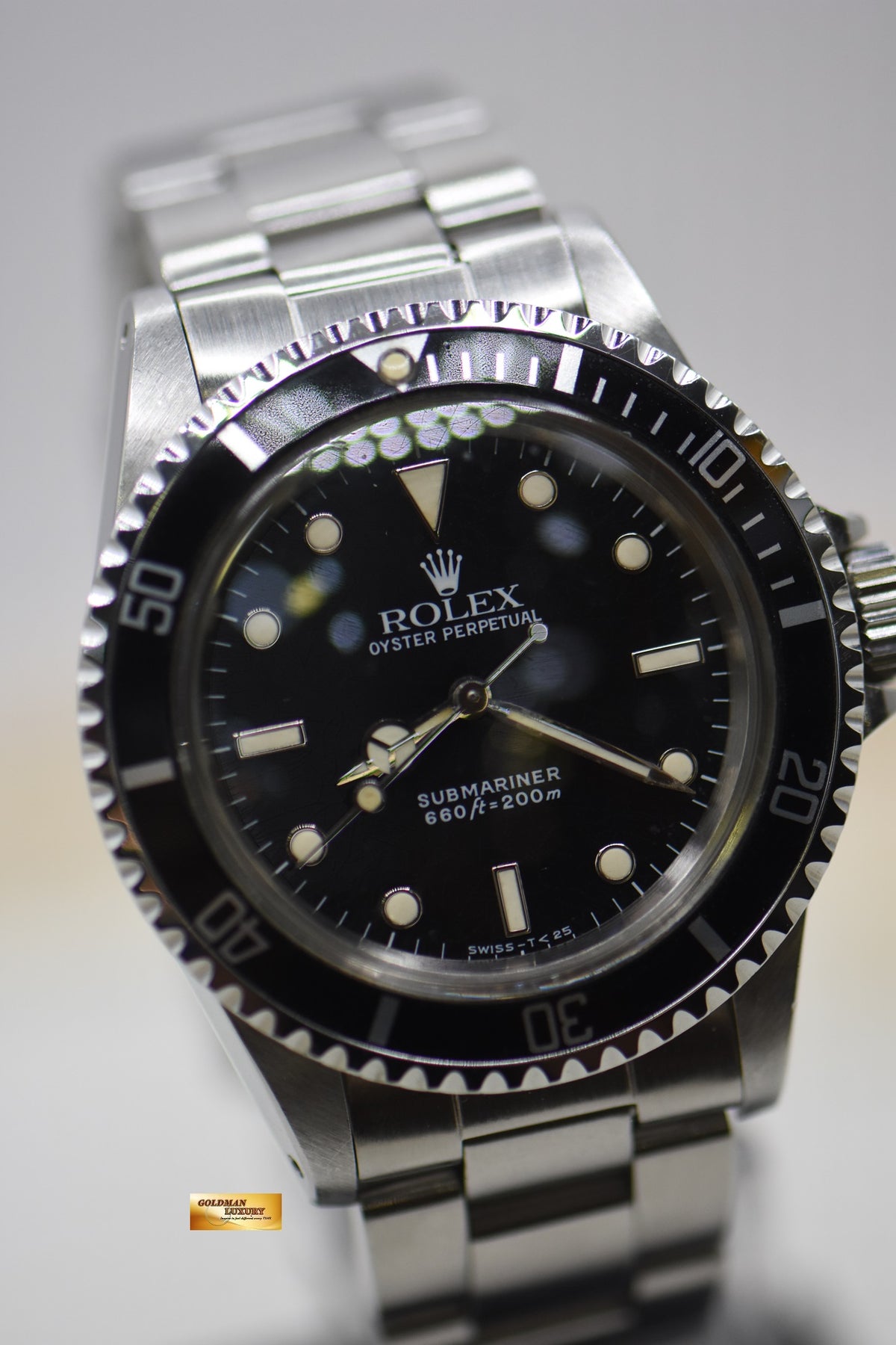 [SOLD] ROLEX OYSTER SUBMARINER NO DATE 40mm STEEL TRITIUM GLOSS AGED “SPIDER” DIAL 5513 (VINTAGE)