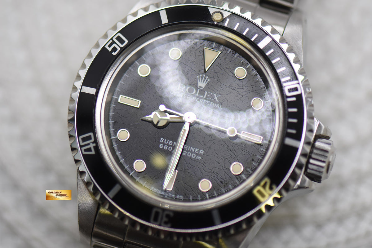 [SOLD] ROLEX OYSTER SUBMARINER NO DATE 40mm STEEL TRITIUM GLOSS AGED “SPIDER” DIAL 5513 (VINTAGE)