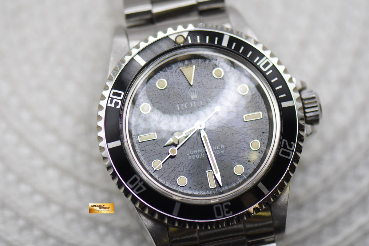 [SOLD] ROLEX OYSTER SUBMARINER NO DATE 40mm STEEL TRITIUM GLOSS AGED “SPIDER” DIAL 5513 (VINTAGE)