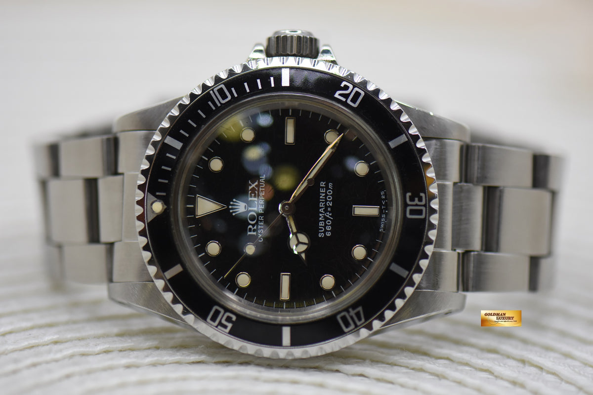 [SOLD] ROLEX OYSTER SUBMARINER NO DATE 40mm STEEL TRITIUM GLOSS AGED “SPIDER” DIAL 5513 (VINTAGE)