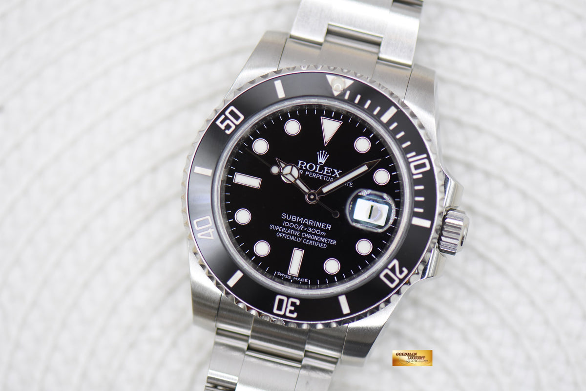 [SOLD] ROLEX OYSTER SUBMARINER 40mm STEEL IN BRACELET BLACK CERAMIC BEZEL 116610LN (MINT)