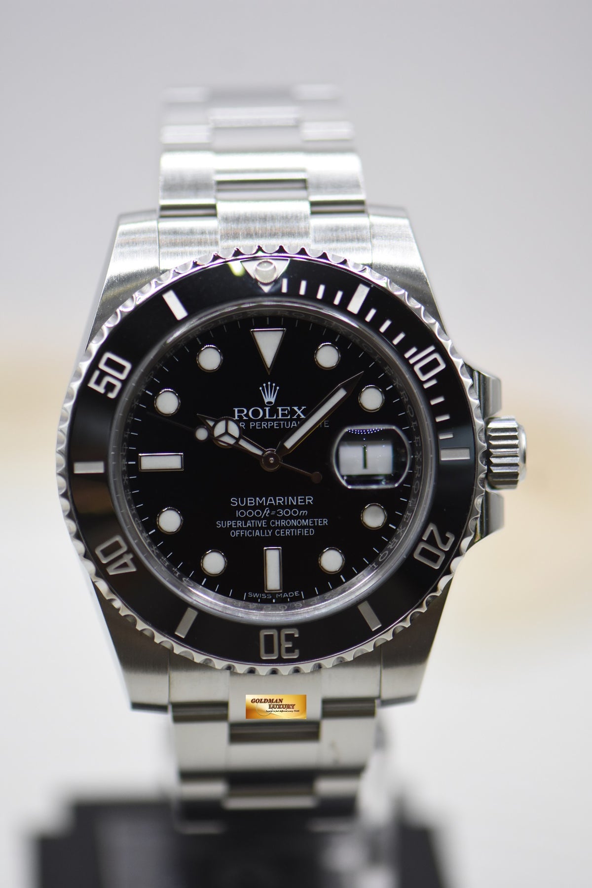 [SOLD] ROLEX OYSTER SUBMARINER 40mm STEEL IN BRACELET BLACK CERAMIC BEZEL 116610LN (MINT)