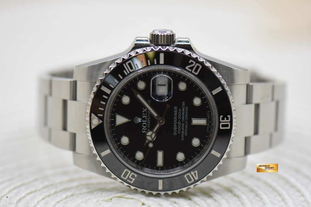 [SOLD] ROLEX OYSTER SUBMARINER 40mm STEEL IN BRACELET BLACK CERAMIC BEZEL 116610LN (MINT)