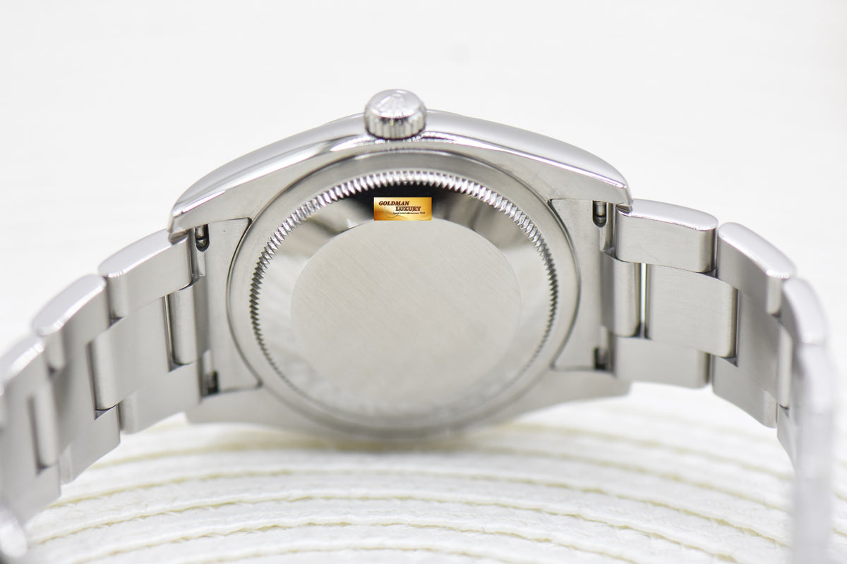 [SOLD] ROLEX OYSTER DATEJUST 36mm STEEL IN BRACELET BLACK ARABIC DIAL 116200 ROULETTE DATE WHEEL (MINT)