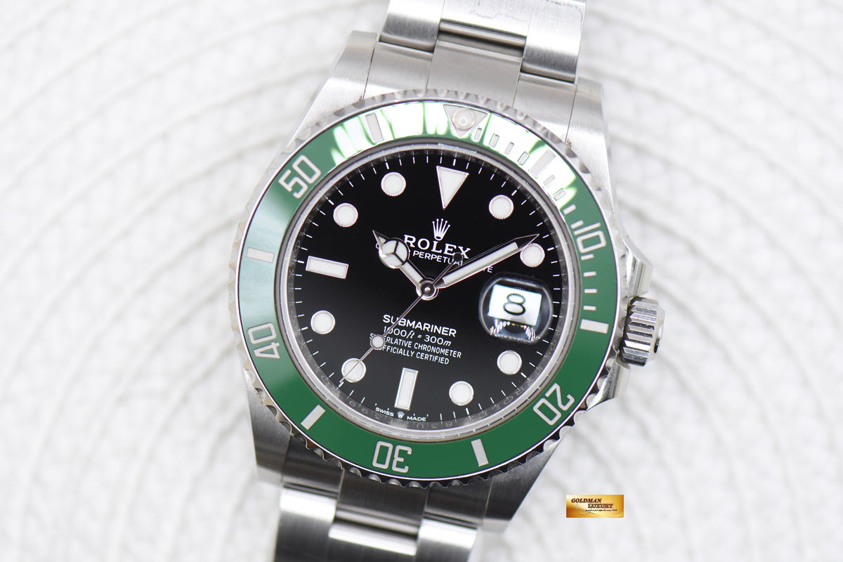 [SOLD] ROLEX OYSTER PERPETUAL SUBMARINER “STARBUCKS” 41mm STEEL IN BRACELET CERAMIC GREEN BEZEL 126610LV (MINT-UNPOLISHED)
