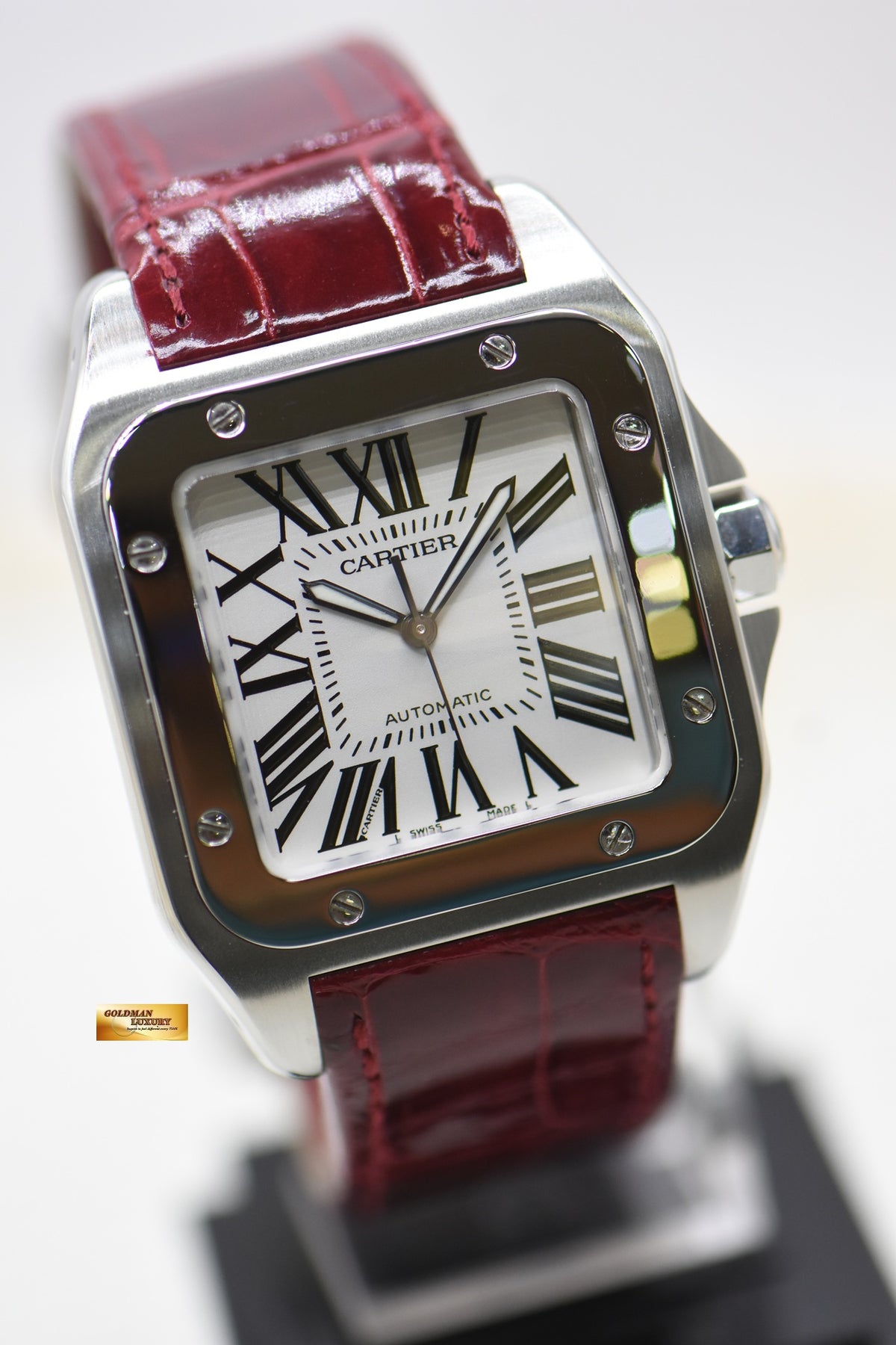 [SOLD] CARTIER SANTOS 100XL STEEL IN LEATHER STRAP AUTOMATIC W20073X8 (MINT)