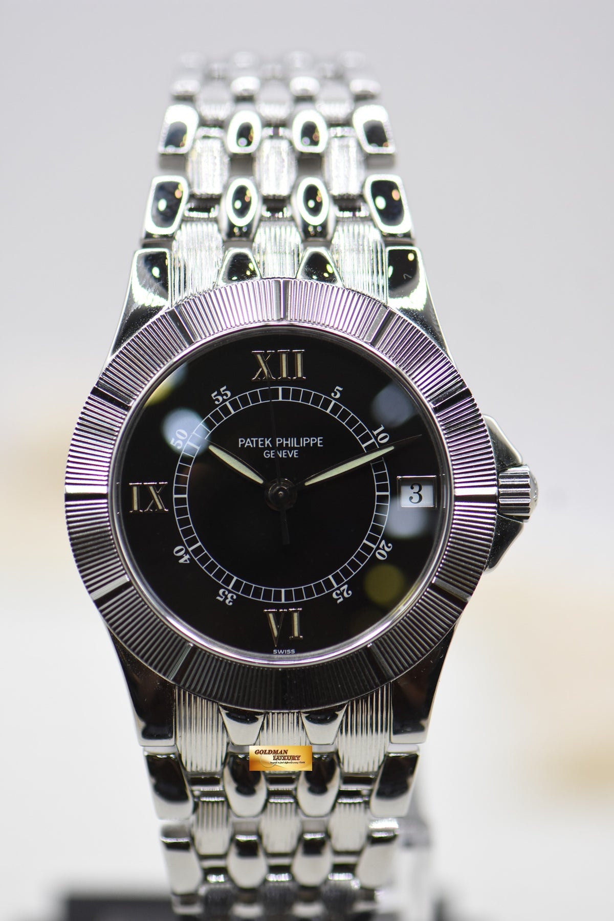 [SOLD] PATEK PHILIPPE NEPTUNE 36mm STEEL IN BEADS BRACELET BLACK DIAL AUTOMATIC 5080/1A (LOOK NEW)