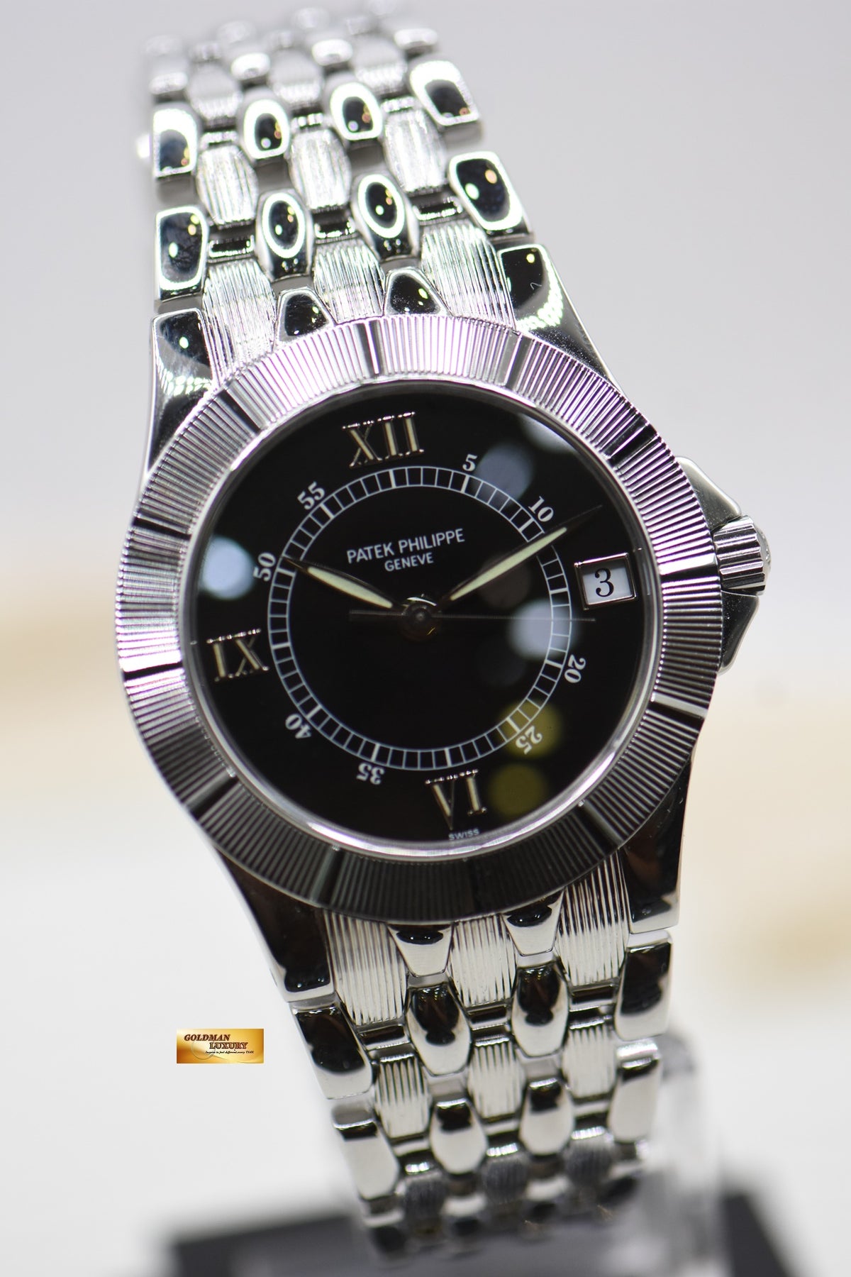 [SOLD] PATEK PHILIPPE NEPTUNE 36mm STEEL IN BEADS BRACELET BLACK DIAL AUTOMATIC 5080/1A (LOOK NEW)