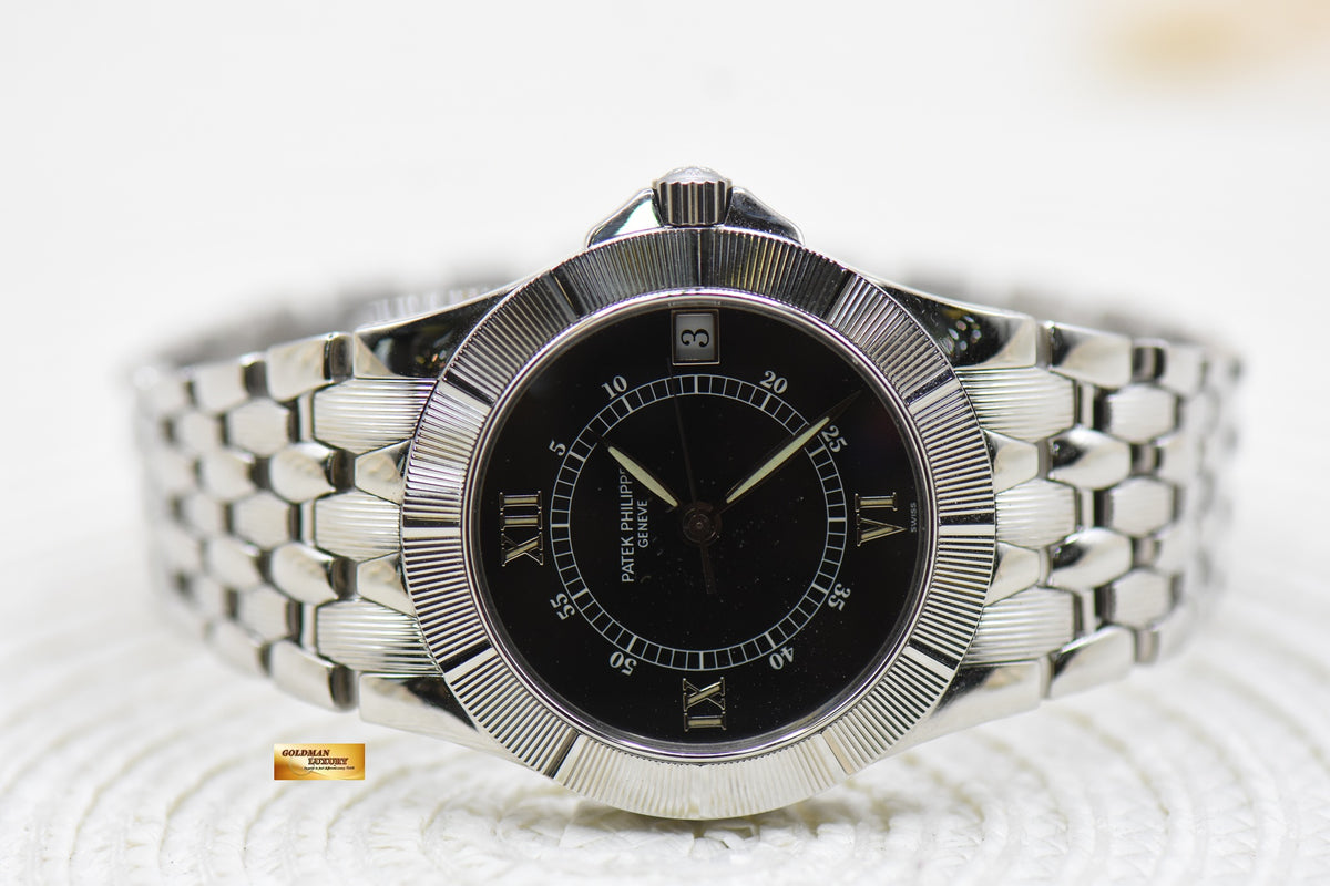 [SOLD] PATEK PHILIPPE NEPTUNE 36mm STEEL IN BEADS BRACELET BLACK DIAL AUTOMATIC 5080/1A (LOOK NEW)