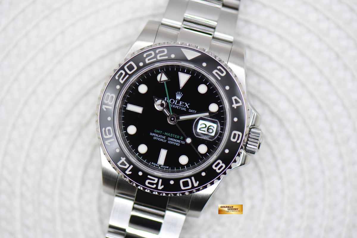 [SOLD] ROLEX OYSTER GMT-MASTER II 40mm STEEL BLACK CERAMIC 116710LN (MINT)