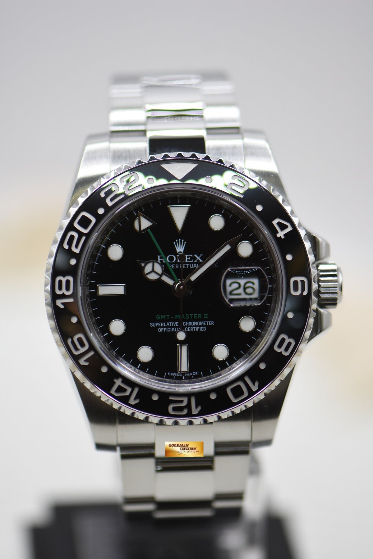 [SOLD] ROLEX OYSTER GMT-MASTER II 40mm STEEL BLACK CERAMIC 116710LN (MINT)