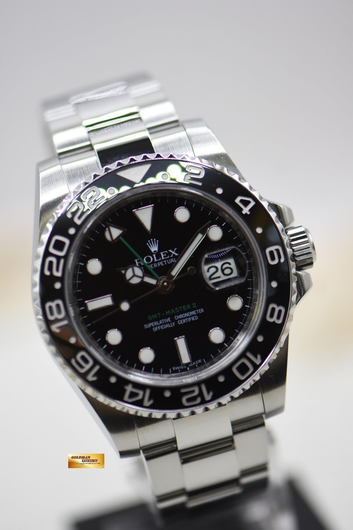 [SOLD] ROLEX OYSTER GMT-MASTER II 40mm STEEL BLACK CERAMIC 116710LN (MINT)