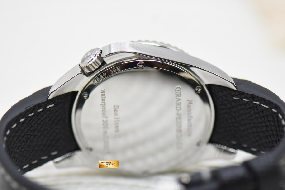 [SOLD] GIRARD PERREGAUX SEA HAWK II 40mm POWER RESERVE STEEL IN LEATHER STRAP WHITE 4992 (MINT)