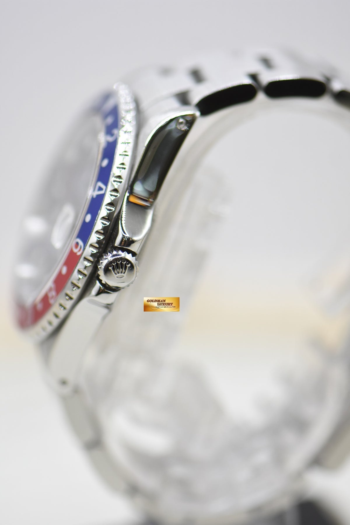 [SOLD] ROLEX OYSTER PERPETUAL GMT-MASTER II 40mm RED/BLUE PEPSI BEZEL STEEL OYSTER BRACELET 16710 (MINT)