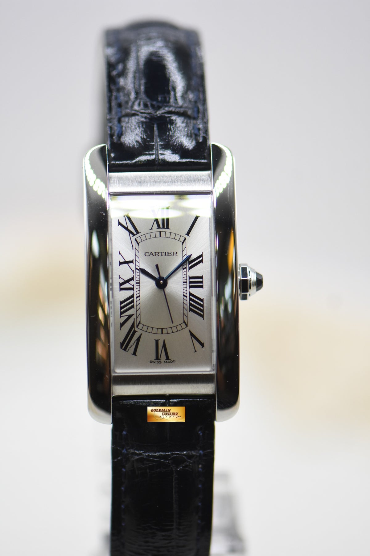 [SOLD] CARTIER TANK AMERICAINE STEEL IN LEATHER AUTOMATIC WSTA0017 (MINT)