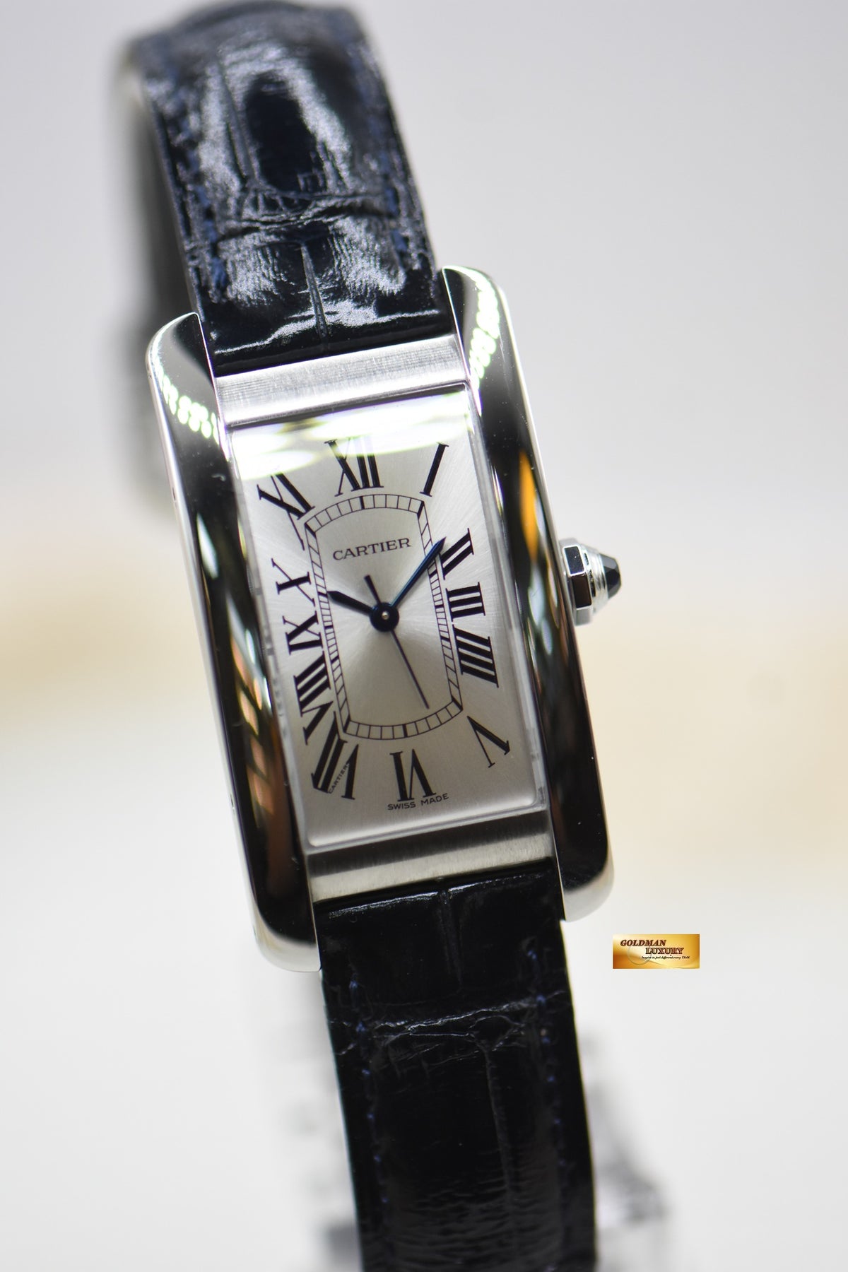 [SOLD] CARTIER TANK AMERICAINE STEEL IN LEATHER AUTOMATIC WSTA0017 (MINT)