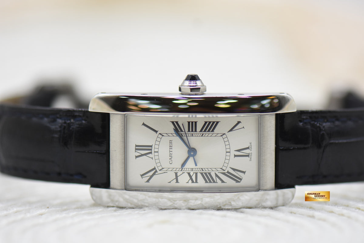 [SOLD] CARTIER TANK AMERICAINE STEEL IN LEATHER AUTOMATIC WSTA0017 (MINT)