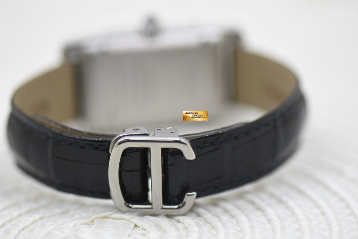 [SOLD] CARTIER TANK AMERICAINE STEEL IN LEATHER AUTOMATIC WSTA0017 (MINT)