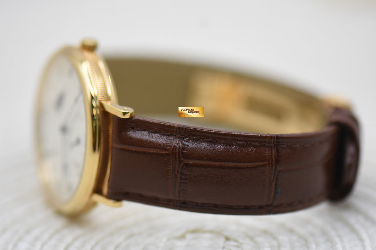 [SOLD] BREGUET CLASSIQUE POWER RESERVE MOONPHASE 36mm YELLOW GOLD IN LEATHER STRAP AUTOMATIC 3130BA (MINT)