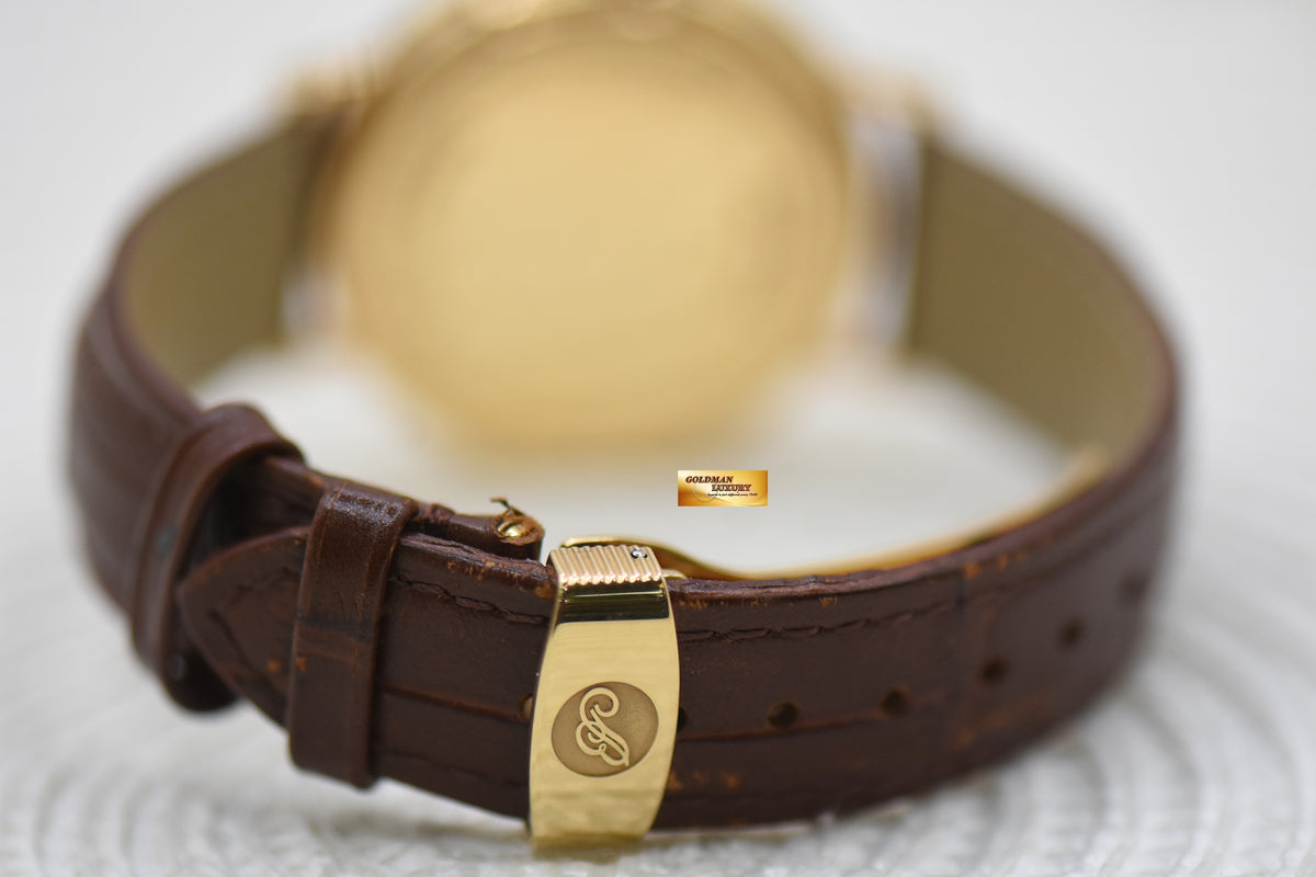 [SOLD] BREGUET CLASSIQUE POWER RESERVE MOONPHASE 36mm YELLOW GOLD IN LEATHER STRAP AUTOMATIC 3130BA (MINT)