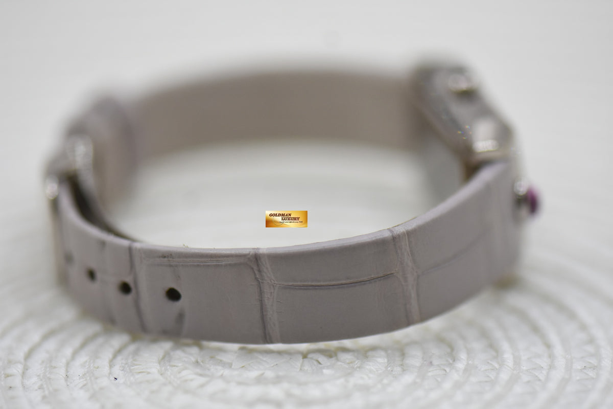 [SOLD] JLC REVERSO JOAILLERIE CABOCHONS LADIES 18K WHITE GOLD DIAMONDS MANUAL WINDING Q2623402 (MINT)