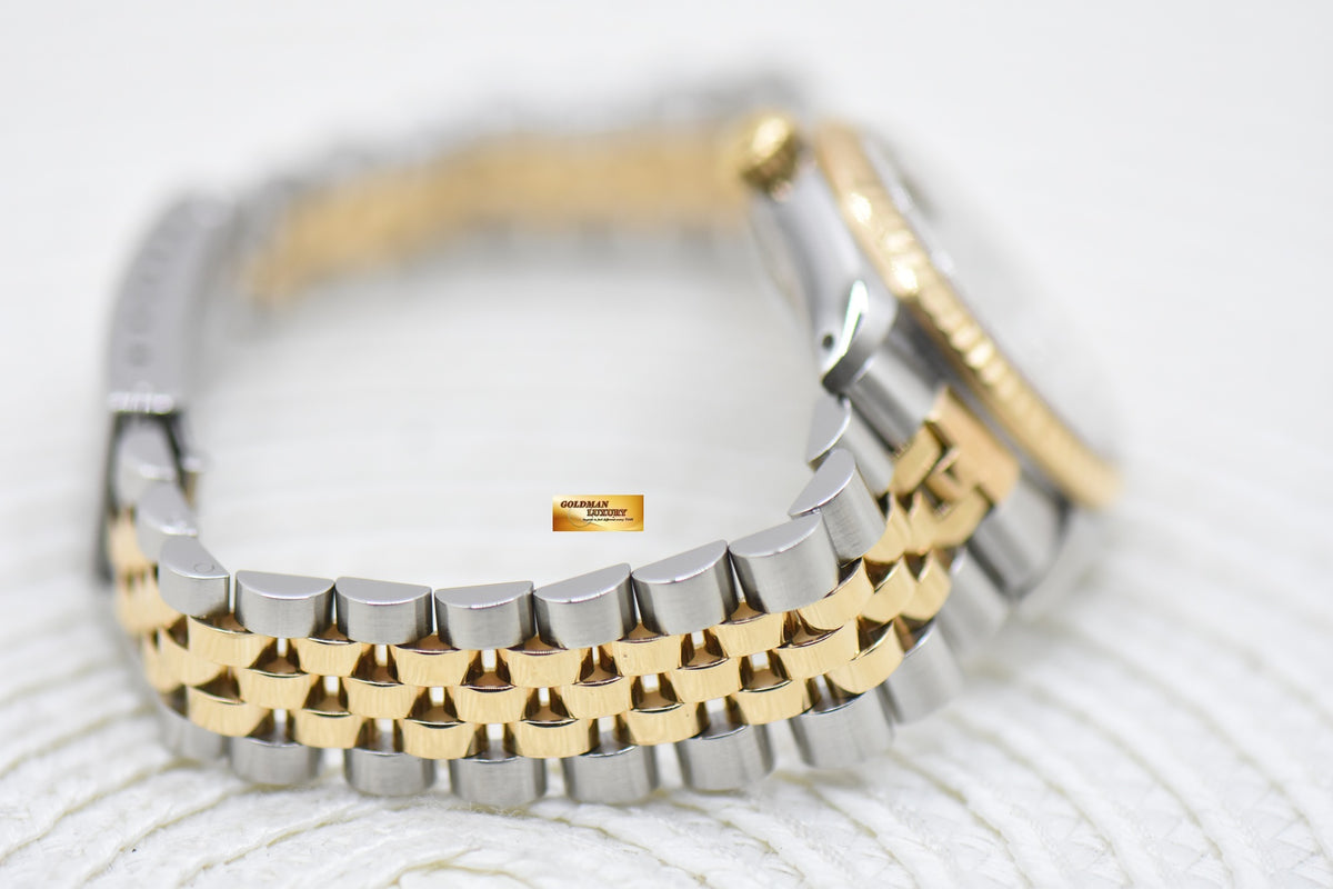 [SOLD] ROLEX OYSTER DATEJUST 31mm HALF-GOLD IN JUBILEE BRACELET BLACK DIAMOND DIAL 68273 (MINT)