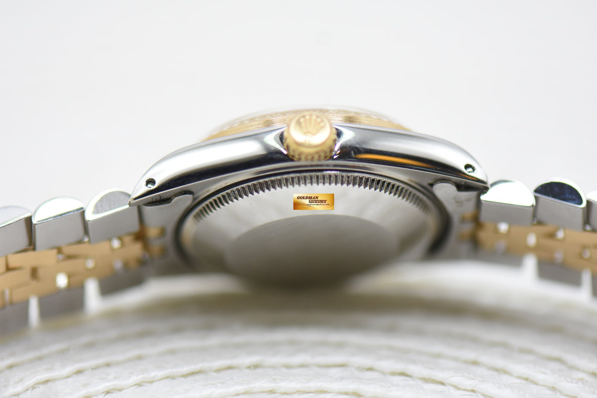 [SOLD] ROLEX OYSTER DATEJUST 31mm HALF-GOLD IN JUBILEE BRACELET BLACK DIAMOND DIAL 68273 (MINT)