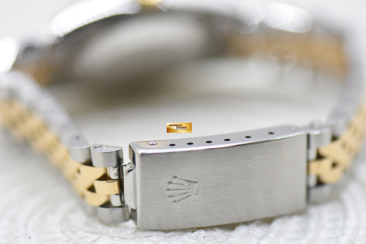 [SOLD] ROLEX OYSTER DATEJUST 31mm HALF-GOLD IN JUBILEE BRACELET BLACK DIAMOND DIAL 68273 (MINT)