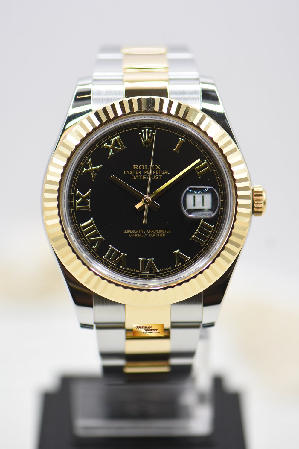 Image 24: ROLEX OYSTER DATEJUST II 41mm GOLD / STEEL IN OYSTER BRACELET BLACK ROMAN DIAL 116333 (MINT)