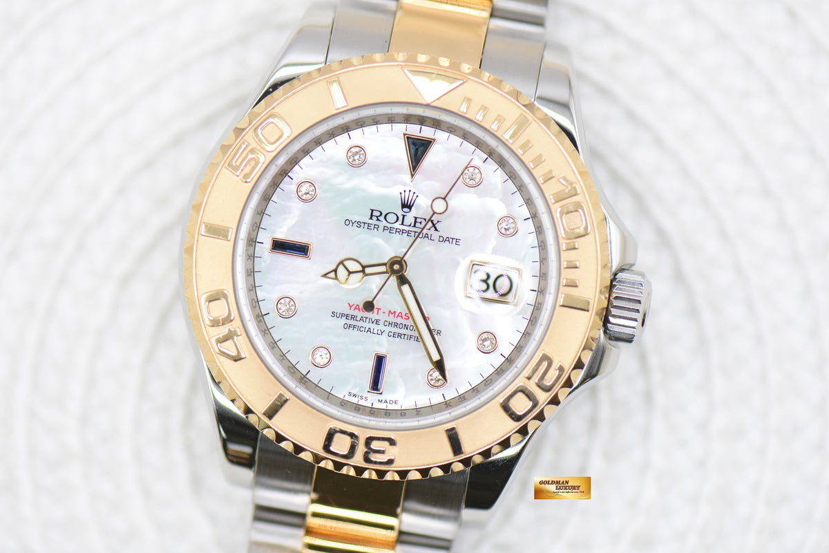 [SOLD] ROLEX OYSTER PERPETUAL YACHT-MASTER HALF-GOLD 40mm MOP DIAMOND DIAL AUTOMATIC 16623 (MINT)