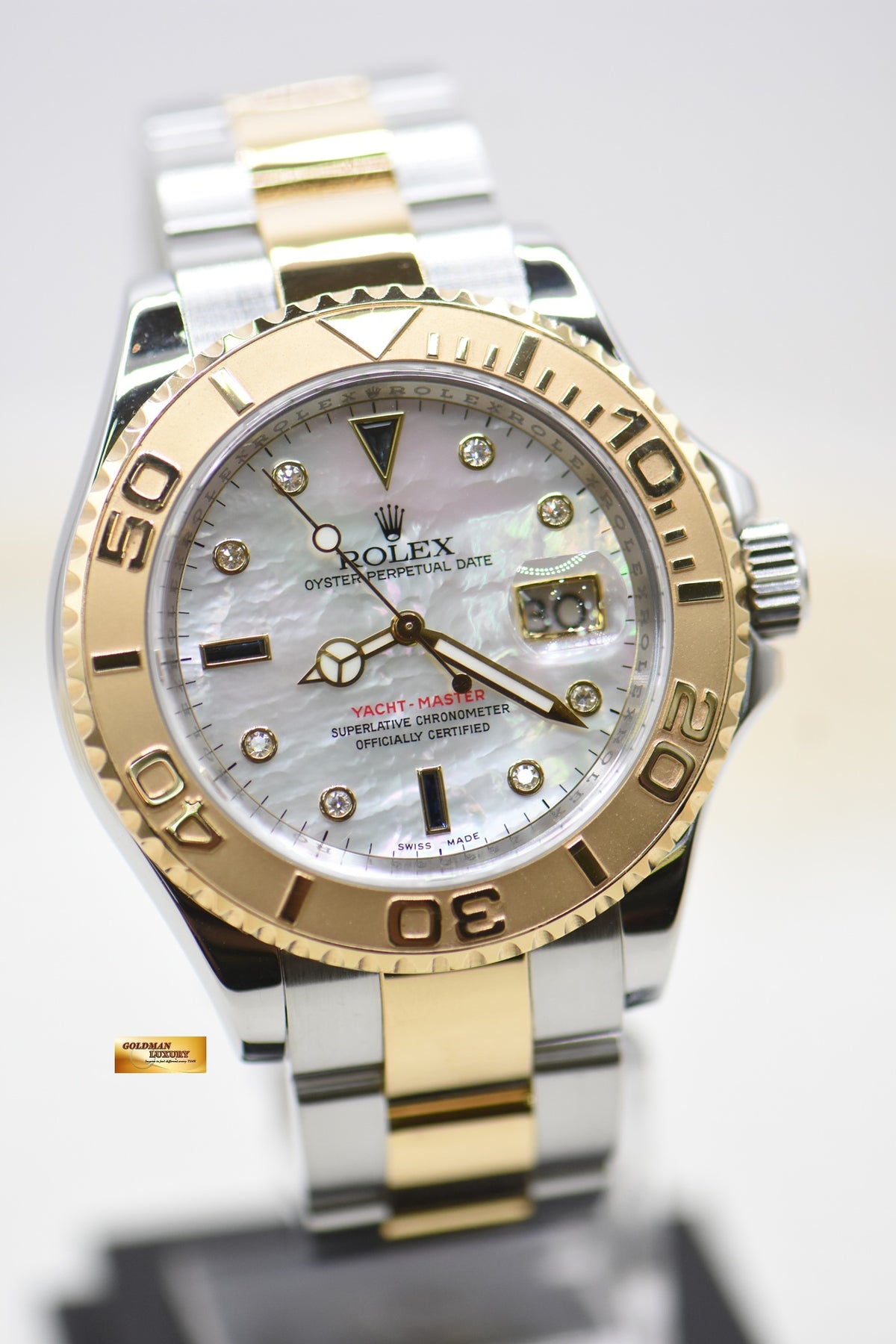 [SOLD] ROLEX OYSTER PERPETUAL YACHT-MASTER HALF-GOLD 40mm MOP DIAMOND DIAL AUTOMATIC 16623 (MINT)