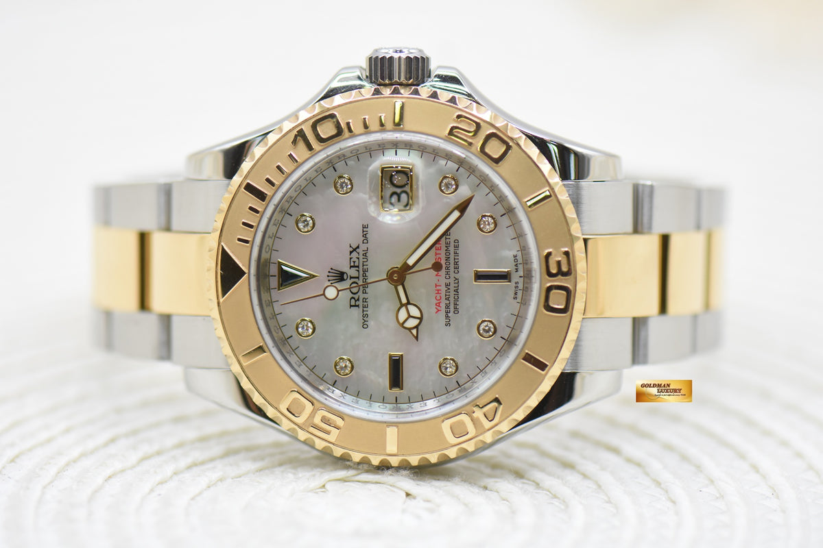 [SOLD] ROLEX OYSTER PERPETUAL YACHT-MASTER HALF-GOLD 40mm MOP DIAMOND DIAL AUTOMATIC 16623 (MINT)