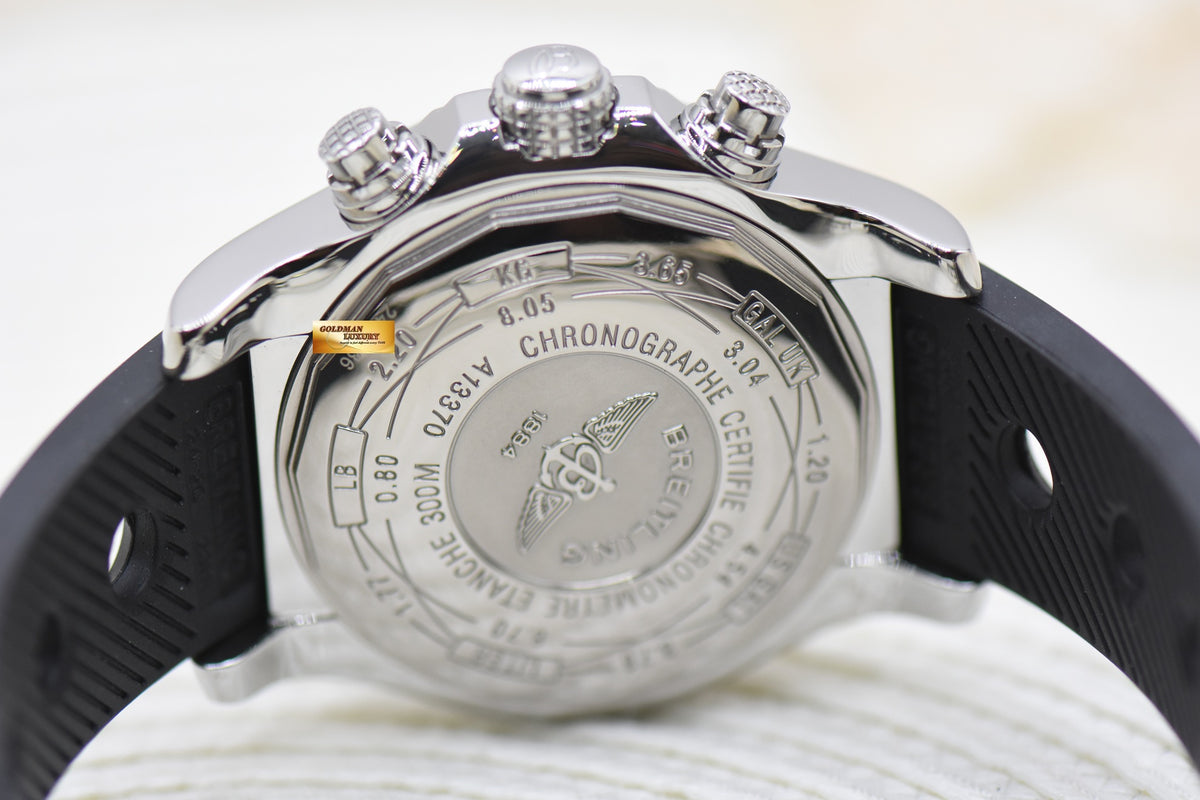[SOLD] BREITLING SUPER AVENGER CHRONOGRAPH 48mm STEEL IN RUBBER STRAP BLACK A13370 AUTOMATIC (MINT)