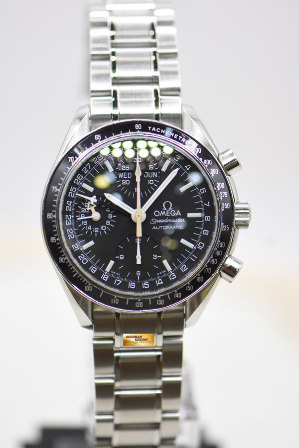 OMEGA SPEEDMASTER CHRONOGRAPH TRIPLE CALENDAR 39mm STEEL BRACELET BLACK 3520.5000 (MINT)