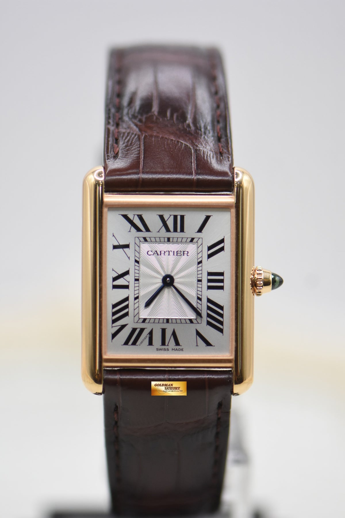 [SOLD] CARTIER TANK LOUIS CARTIER ROSE GOLD IN LEATHER LARGE MODEL MANUAL WINDING WGTA0011 (MINT)