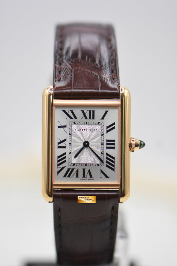 [SOLD] CARTIER TANK LOUIS CARTIER ROSE GOLD IN LEATHER LARGE MODEL MANUAL WINDING WGTA0011 (MINT)