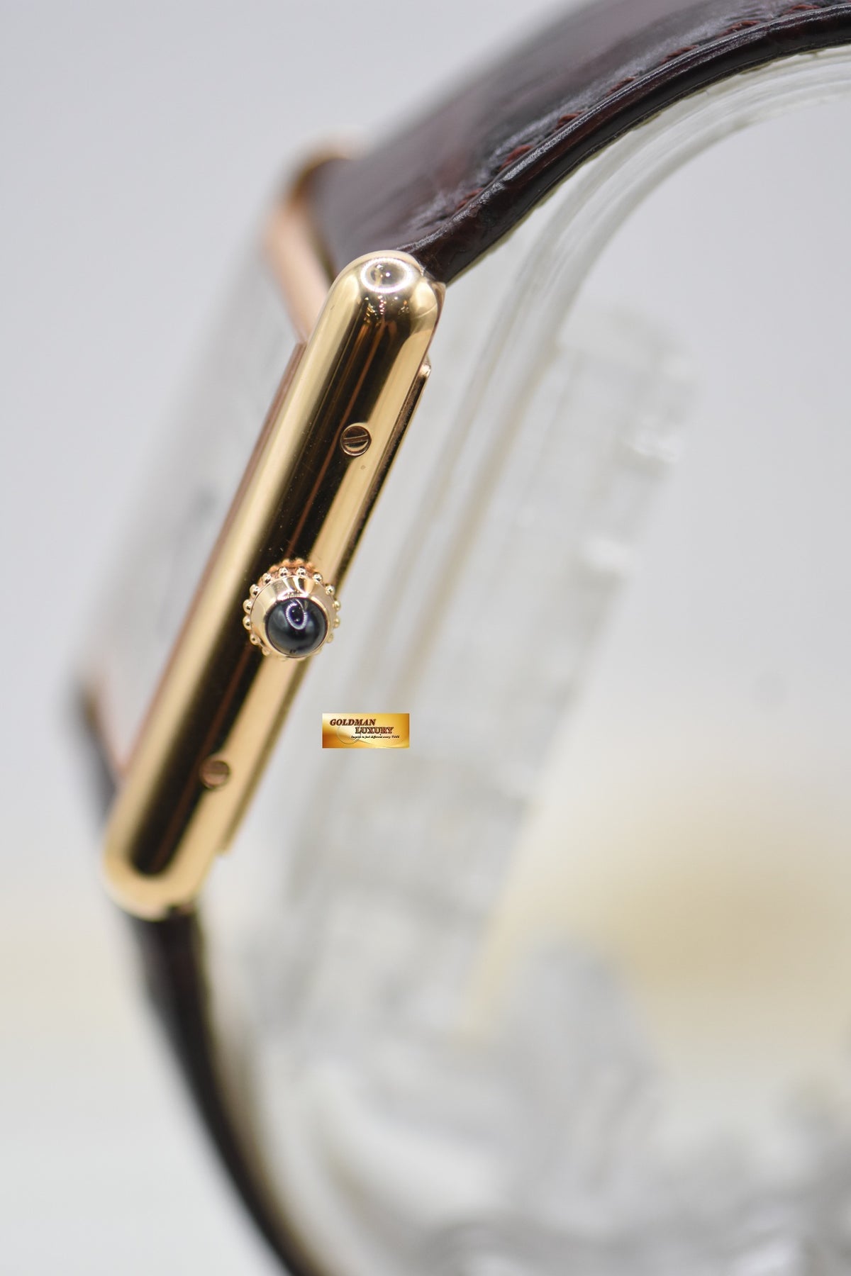 [SOLD] CARTIER TANK LOUIS CARTIER ROSE GOLD IN LEATHER LARGE MODEL MANUAL WINDING WGTA0011 (MINT)