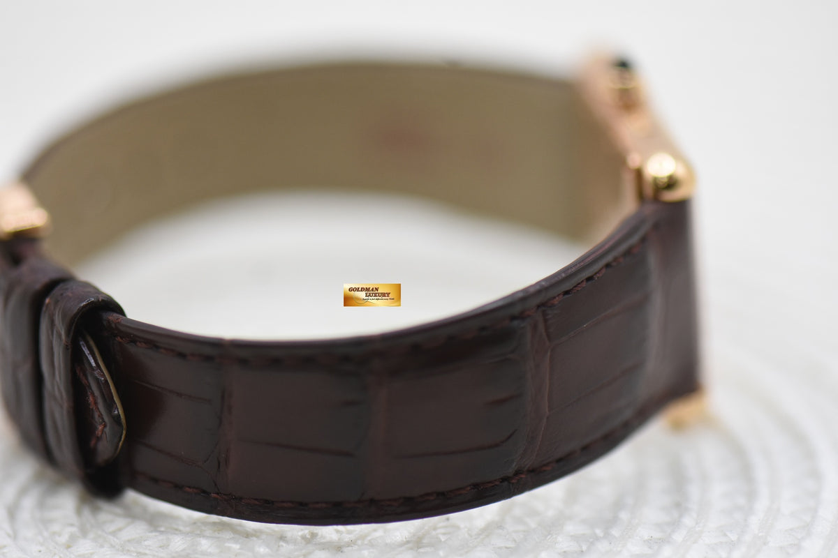 [SOLD] CARTIER TANK LOUIS CARTIER ROSE GOLD IN LEATHER LARGE MODEL MANUAL WINDING WGTA0011 (MINT)