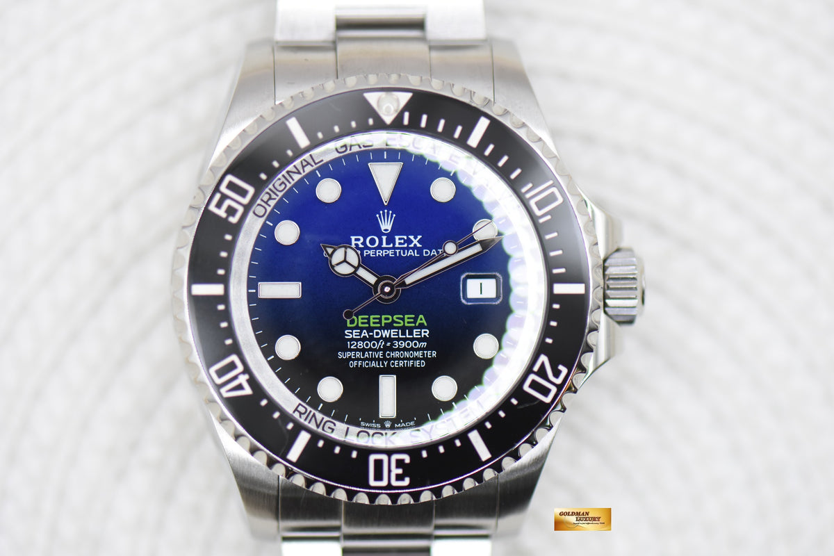 [SOLD] ROLEX OYSTER PERPETUAL DEEPSEA 44mm D-BLUE DIAL BLACK CERAMIC BEZEL 126660 (MINT)