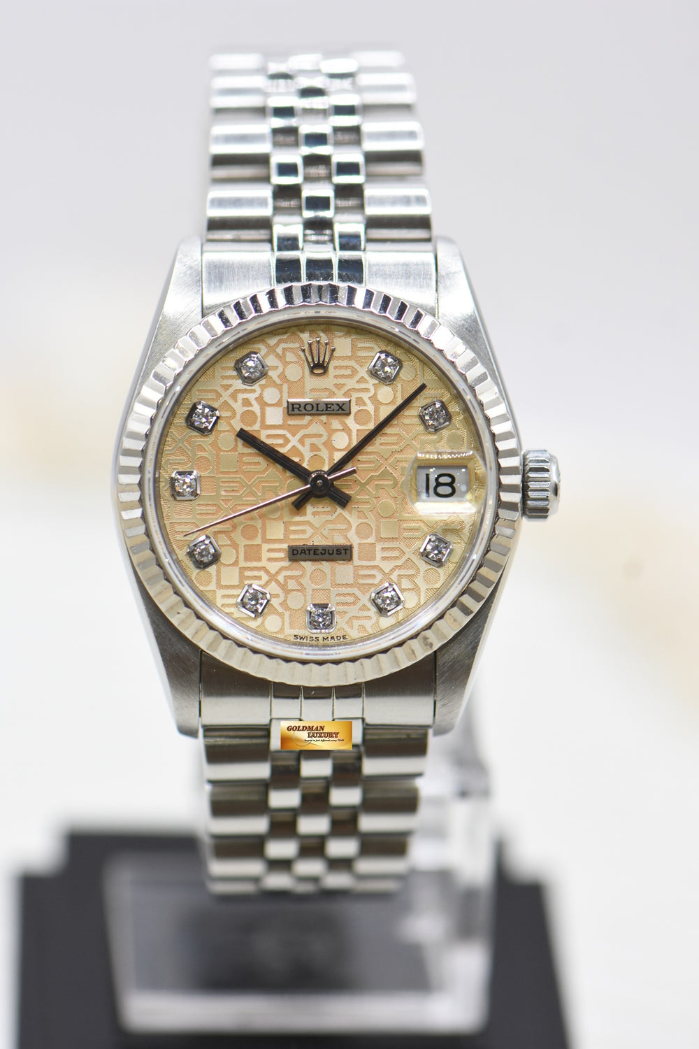 Image 3: ROLEX OYSTER DATEJUST 31mm STEEL IN JUBILEE BRACELET COMPUTER SALMON DIAMOND DIAL 68274 (MINT)