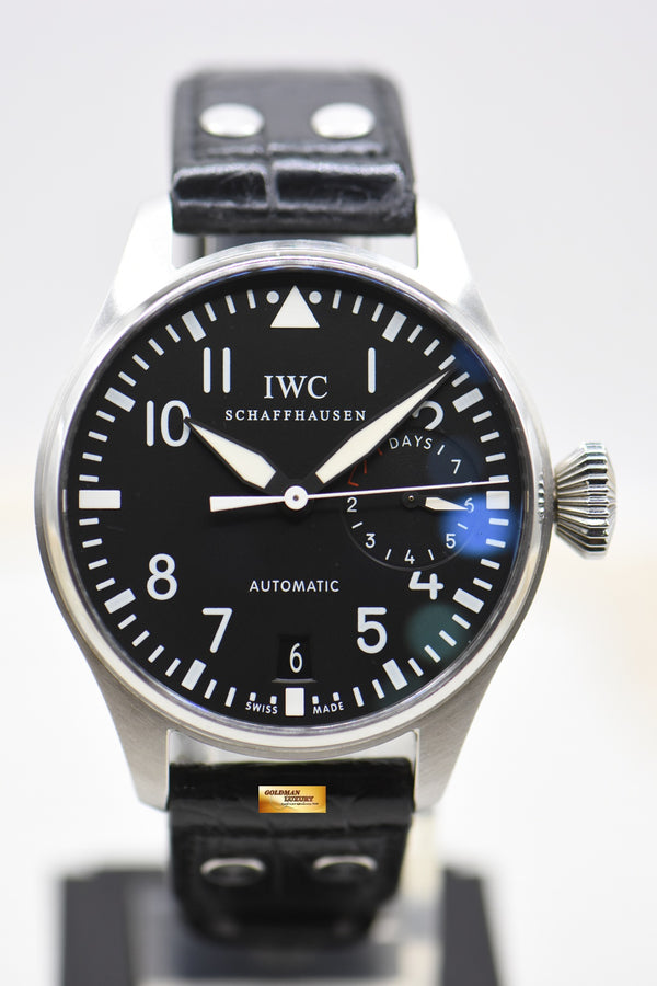 IWC BIG PILOT 46mm 7 DAYS POWER RESERVE STEEL IN LEATHER AUTOMATIC IW5004-01 (LNIB)