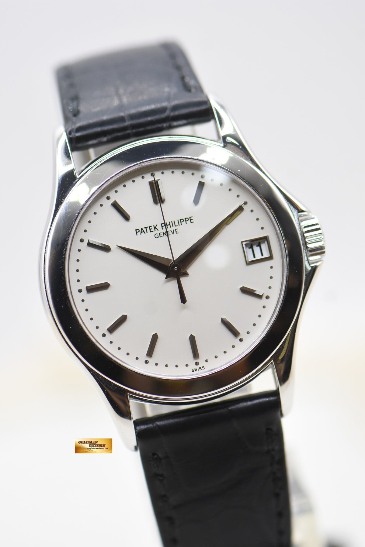 PATEK PHILIPPE CALATRAVA 18K WHITE GOLD 37mm IN LEATHER STRAP AUTOMATIC 5107 (MINT)
